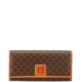 セリーヌ マカダム 長財布 ブラウン PVC レザー レディース CELINE 【中古】